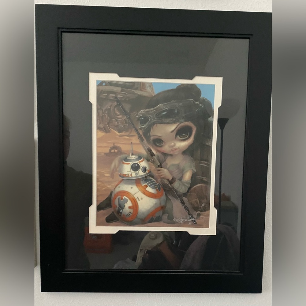 RETIRED Jasmine Becket-Griffith Rey & BB-8 - SIGNED & FRAMED